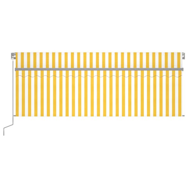 vidaXL Manual Retractable Awning with Blind 4x3m Yellow&White