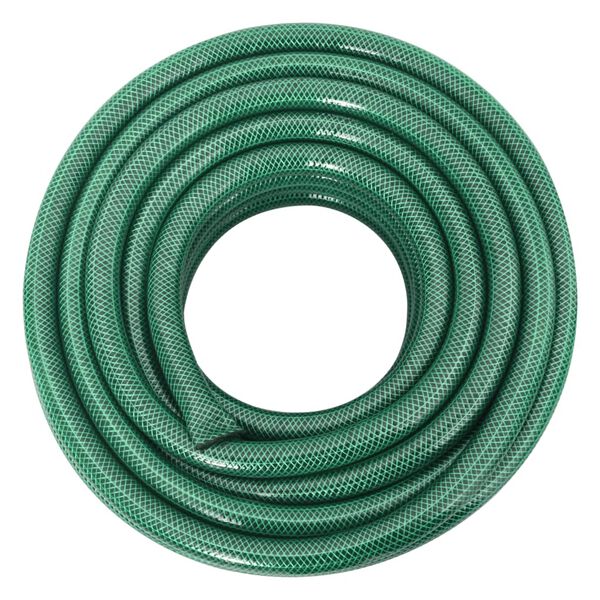 vidaXL Garden Hose with Fitting Set Green 0.75" 10 m PVC