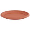 vidaXL Round Flower Tray 6 pcs Brick Red &Oslash; 27 x 2.5 cm Plastic