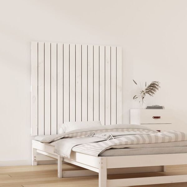 vidaXL Wall Headboard White 95.5x3x90 cm Solid Wood Pine