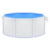 vidaXL Swimming Pool with Steel Wall 300x120 cm White