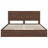 vidaXL Storage Bed with Drawer Brown Oak 200 x 200 cm Engineered Wood