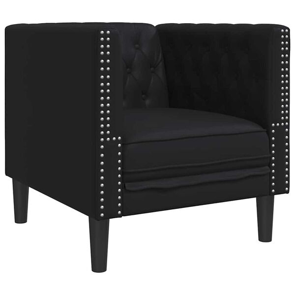 vidaXL Sofa Black 74.5 x 71 x 70.5 cm PVC
