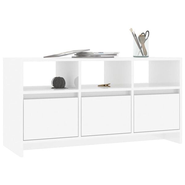 vidaXL TV Cabinet High Gloss White 102x37.5x52.5 cm Engineered Wood