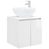 vidaXL Wall-Mounted Sink Vanity High Gloss White 49.5 x 44.5 x 65 cm
