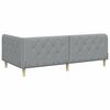 vidaXL Corner Bed Frame with Headboard Light Grey 90 x 200 cm Fabric