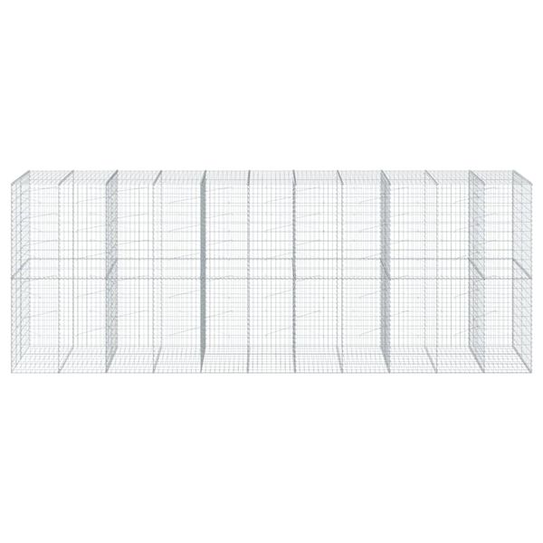vidaXL Gabion Basket with Cover 550x100x200 cm Galvanised Iron