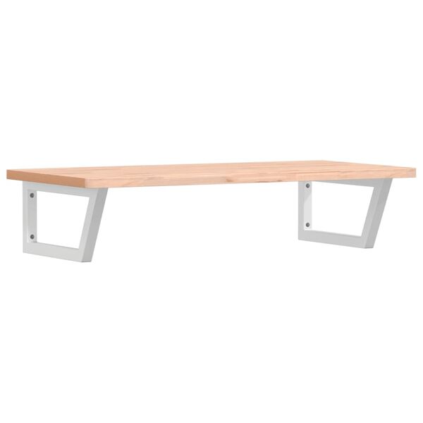 vidaXL Basin Shelf Wall Mounted Steel and Solid Wood Beech