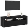 vidaXL TV Cabinet with LED Black Oak 120 x 35 x 40 cm Engineered Wood