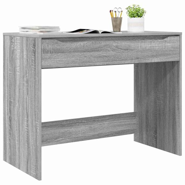 vidaXL Desk with Drawer Grey Sonoma 100 x 50 x 78 cm Engineered Wood