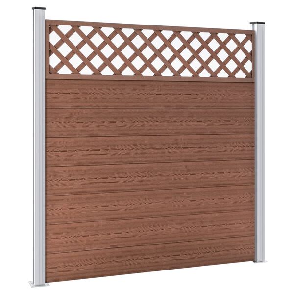 vidaXL WPC Fence Set 5 Square 872x185 Brown