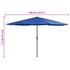 vidaXL Garden Parasol with Metal Pole 390 cm Azure Blue