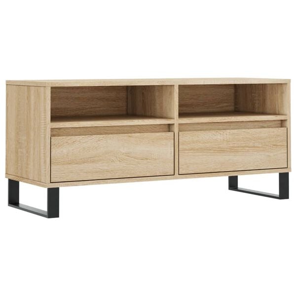 vidaXL TV Cabinet Sonoma Oak 100x34.5x44.5 cm Engineered Wood