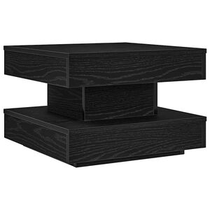 vidaXL Coffee Table 360-Degree Rotatable Black 50x50x34.5 cm