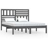 vidaXL Bed Frame without Mattress Grey 120x190 cm Small Double Solid Wood Pine