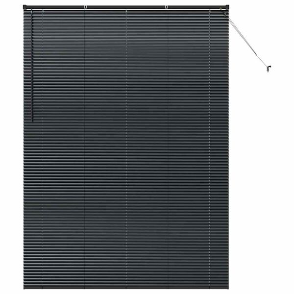 vidaXL Window Blind with Curtains Manual Black Aluminium