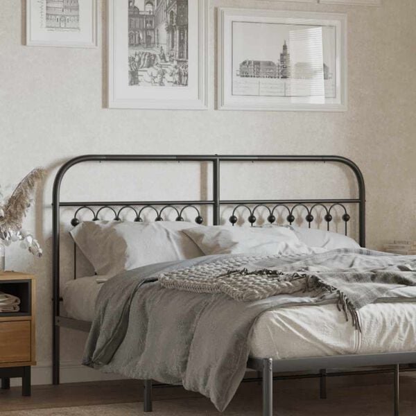 vidaXL Metal Replace Headboard Black 160 cm
