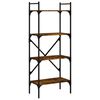 vidaXL Bookcase 4-Tier Smoked Oak 56x31,5x138,5 cm Engineered Wood
