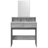 vidaXL Dressing Table with Mirror Grey Sonoma 80x41x144.5 cm