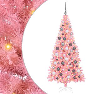 vidaXL Christmas Tree with 300 LEDs with Stand Pink 180 cm PVC