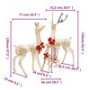 vidaXL Reindeer Family Christmas Decoration Gold 201 LEDs