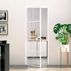 vidaXL Interior Door White 76x201.5 cm Tempered Glass&Aluminium Slim