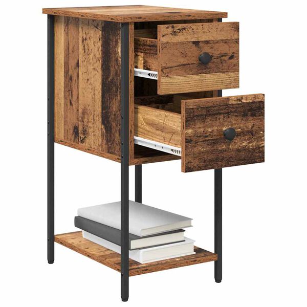 vidaXL Bedside Cabinet Old wood 32 x 42 x 70 cm Engineered wood