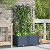 vidaXL Garden Planter 2 pcs Grey 80 x 40 x 143 cm Plastic