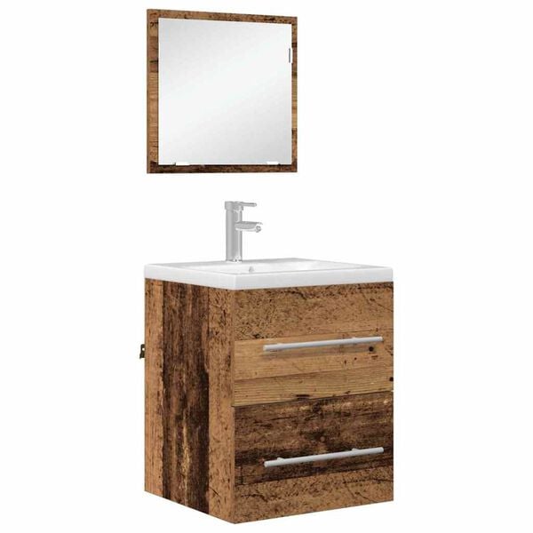 vidaXL Bathroom Furniture Set with Drawer Brown 41 x 38.5 x 48 cm