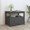 vidaXL Coffee Table Grey 71x49x55 cm Solid Wood Pine