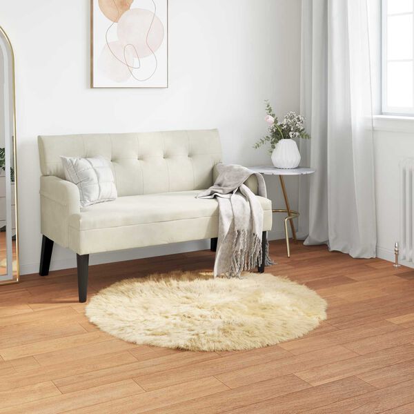 vidaXL Faux Sheepskin Rug Tafalla Cream Ø 80 cm Polyester
