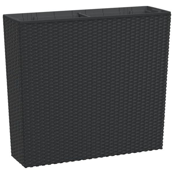 vidaXL Planter with Removable Inner Anthracite 12 / 44 L PP Rattan
