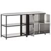 vidaXL Kitchen Storage Set with Shelf 2 pcs Silver Stainless Steel