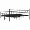 vidaXL Metal Bed Frame without Mattress with Footboard Black 193x203cm