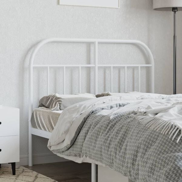 vidaXL Metal Replace Headboard White 120 cm