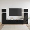 vidaXL 8 Piece TV Cabinet Set Black Engineered Wood