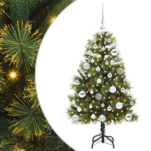 vidaXL Artificial Hinged Christmas Tree with Cones Green 150 cm