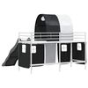 vidaXL Kids'Loft Bed Frame White and Black 99.5 x 190 cm Metal