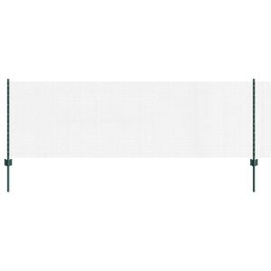 vidaXL Welded Wire Fence with Posts 10 x 0.8 m PVC-Coated Steel Green