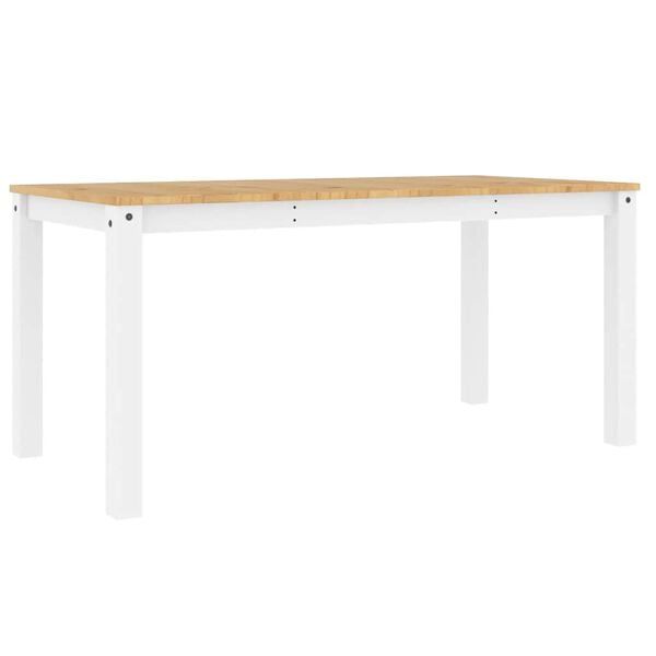 vidaXL Dining Table Panama White 160x80x75 cm Solid Wood Pine