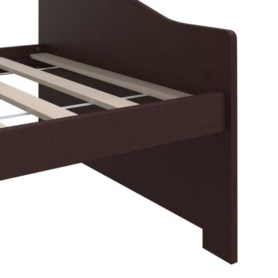 vidaXL 3-Seater Day Bed Dark Brown Solid Pinewood 90x200 cm