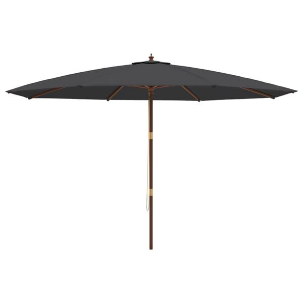vidaXL Garden Parasol with Wooden Pole Black 400x273 cm