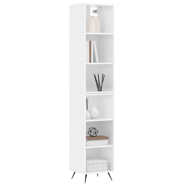 vidaXL Highboard High Gloss White 34.5x32.5x180 cm Engineered Wood