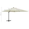 vidaXL Cantilever Garden Parasol with Pole and LED Lights Sand 300 cm
