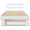 vidaXL Bed Frame with Headboard White 75 x 190 cm Solid Pine Wood