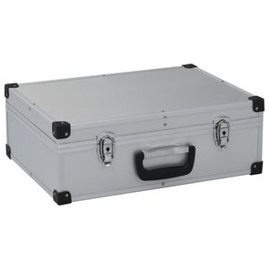 vidaXL Tool Suitcase 46x33x16 cm Silver Aluminium