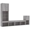 vidaXL 4 Piece TV Wall Units with LED Grey Sonoma Engineered Wood