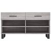 vidaXL Shoe Bench Grey Sonoma 102x35x55 cm Engineered Wood