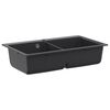 vidaXL Kitchen Sink Double Basin Granite 86 x 51 x 30 cm Graphite