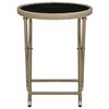 vidaXL Tea Table Beige 60 cm Poly Rattan and Tempered Glass
